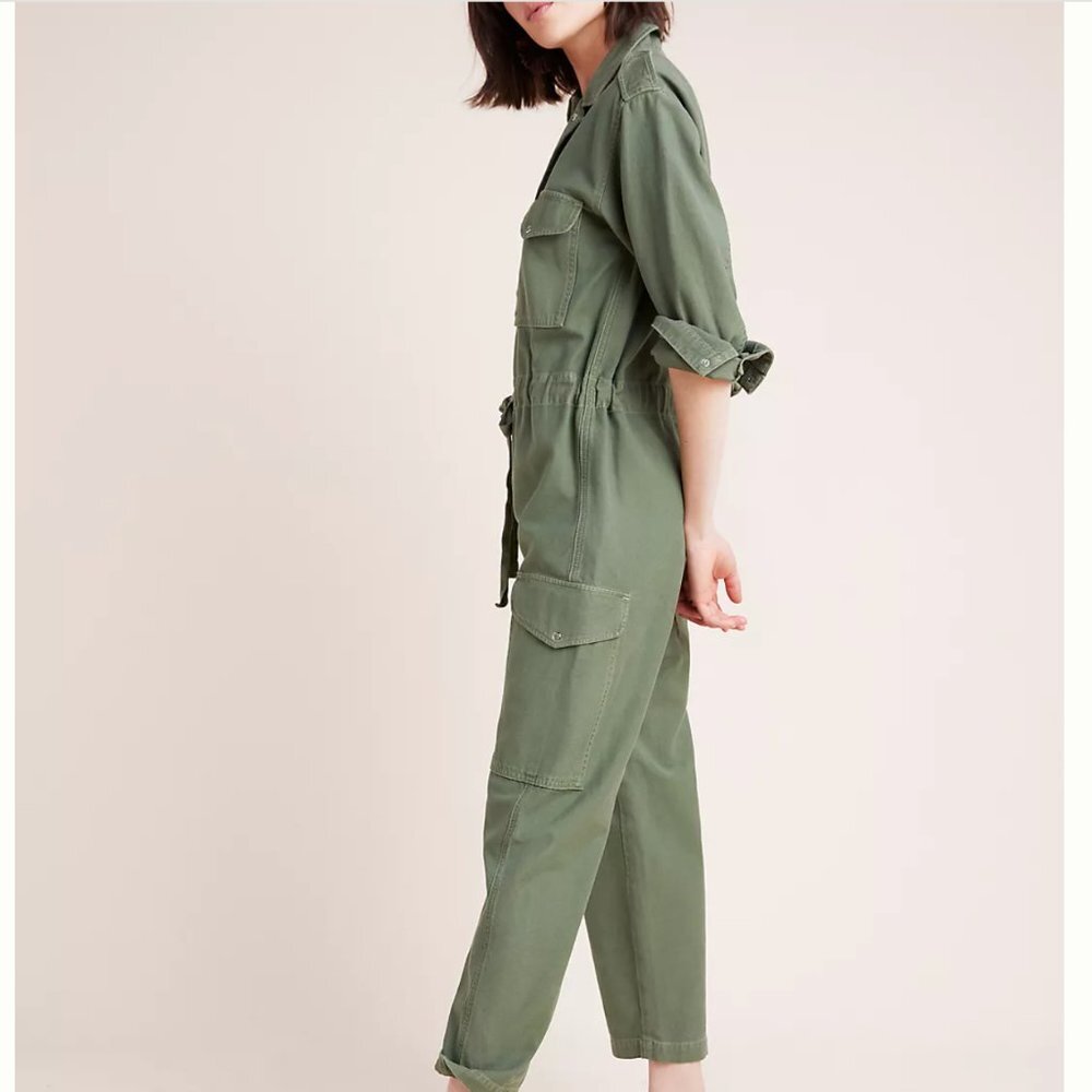 CITIZENS OF HUMANITY olive army green NOVA MED utility cargo jumpsuit NWOT $398 - Picture 5 of 12